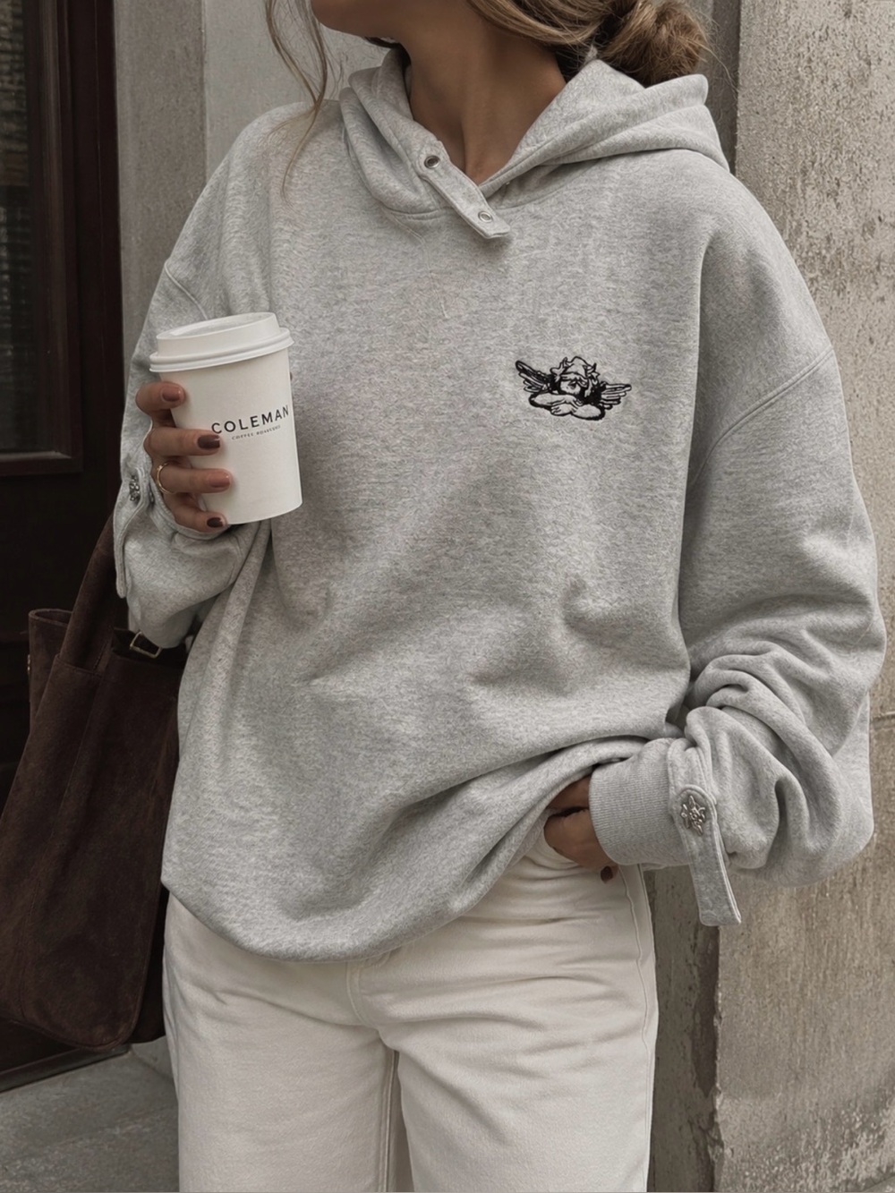 Boys Lie Gray Hoodie with Silver Hardware One Size